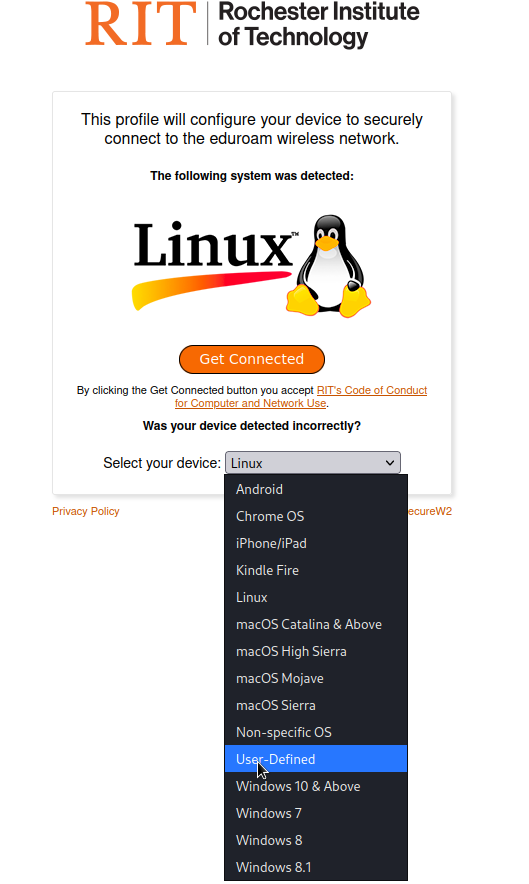 Connecting To The RIT Eduroam Network Under Linux